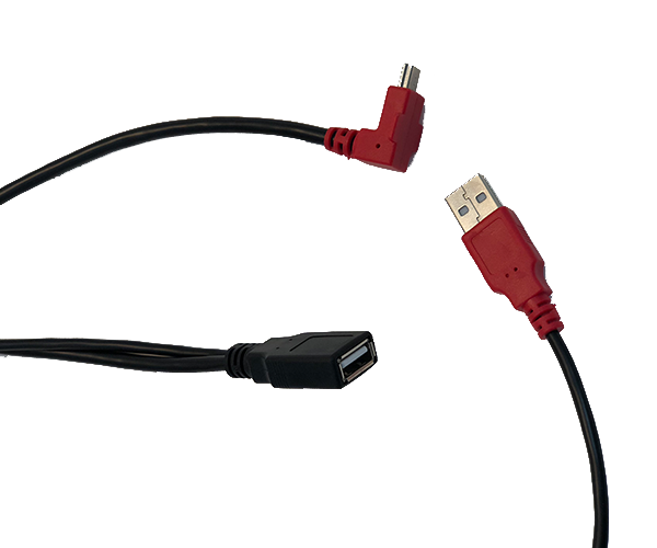 1.5M (4.9') Right Angle USB-A Cable With USB Input 1.5M (4.5') For Mimo Monitors UM-1080CP Family, Red, (CBL-CP-USBA)